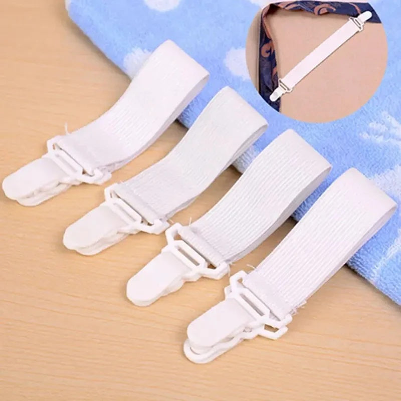 Four sheet straps with an inset showing one in use