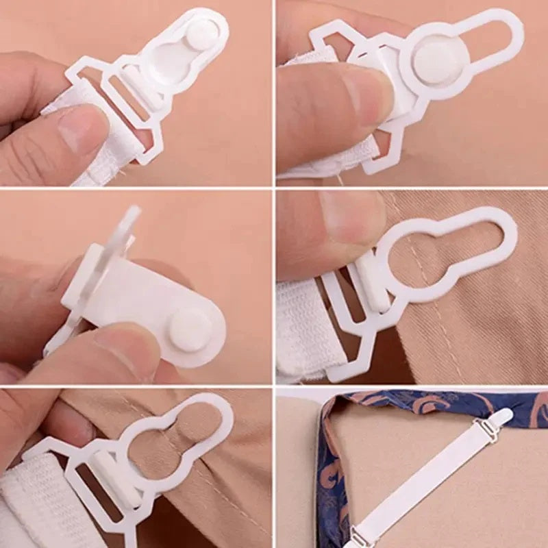 Close-ups showing how the sheet holder clip opens and closes